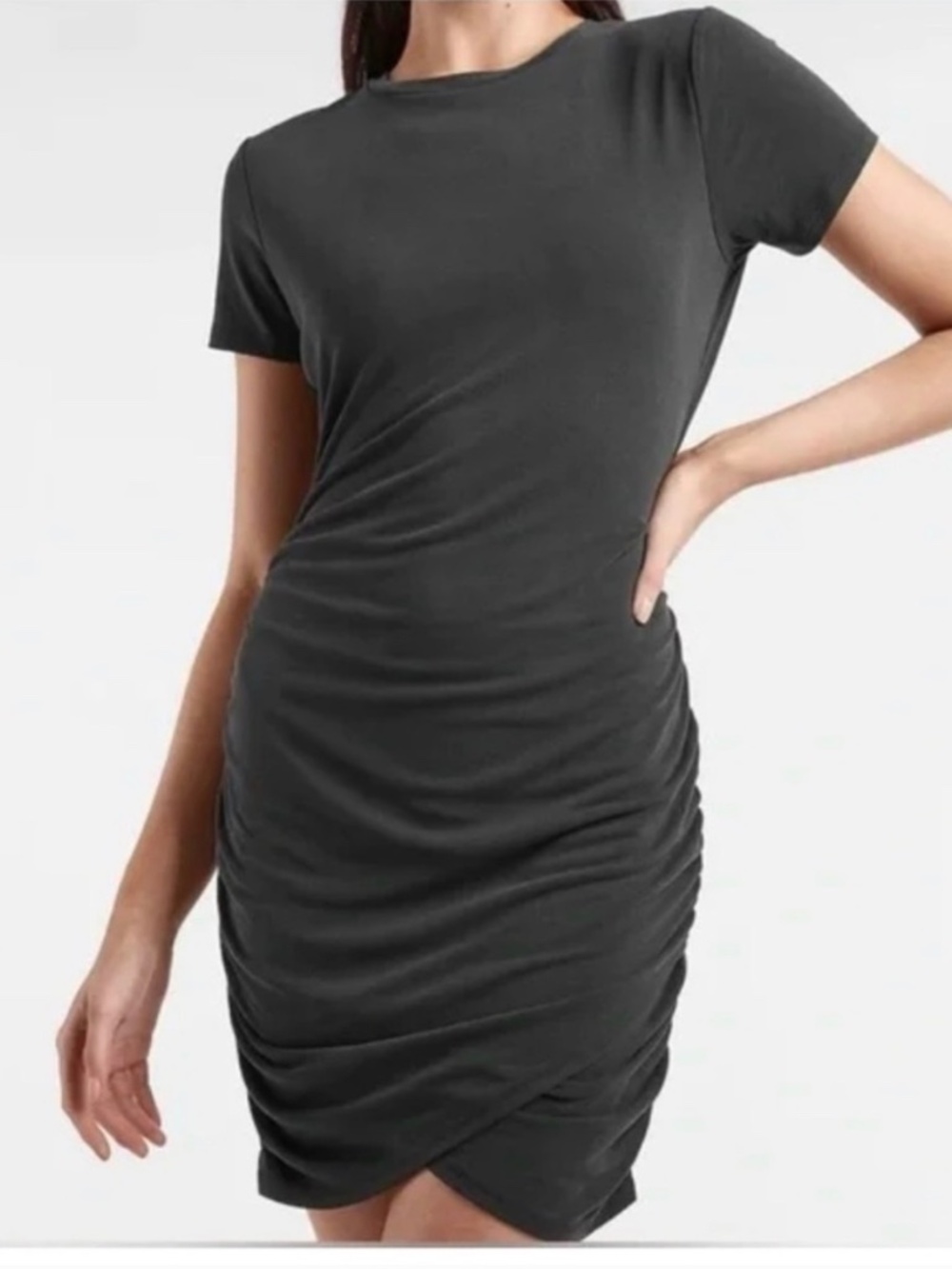 Express Ruched Slate Grey Dress NWT